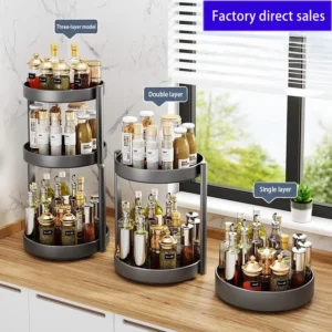 360° Rotatable Spice Rack Carbon Steel Kitchen